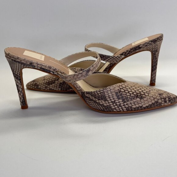 Dolce Vita  Kanika Heels Size 9.5 Sand Snake Embossed Leather Pointed Toe - Picture 9 of 16